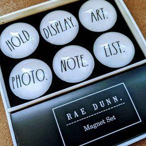 Rae Dunn Glass-Domed Magnet Set  - Hold Display Art Photo Note List 6 Pc
